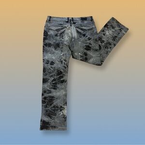 ROBIN’S JEAN - Black and Gray Marbled Jeans